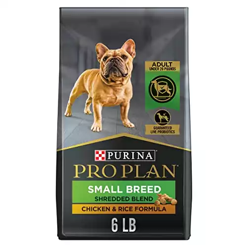 Purina Pro Plan Small Breed Dog Food With Probiotics for Dogs, Shredded Blend Chicken & Rice Formula - 6 lb. Bag