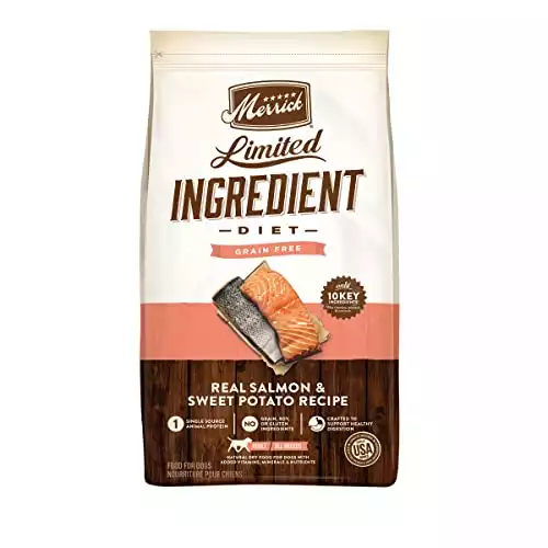Merrick Limited Ingredient Diet Grain Free Dry Dog Food Real Salmon & Sweet Potato Recipe - 4.0 lb Bag