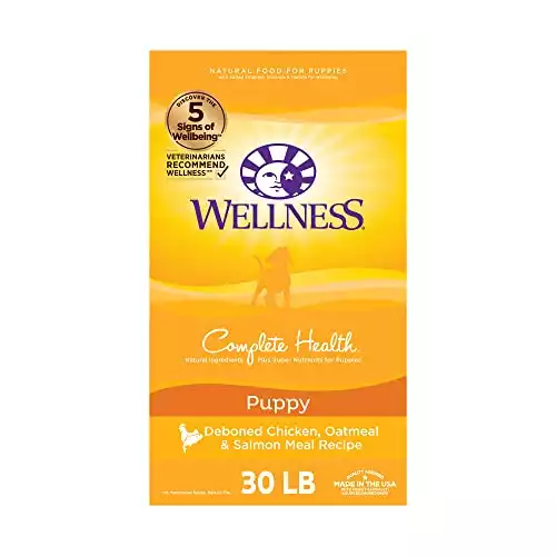 Wellness Complete Health Dry Puppy Food, Chicken, Salmon & Oatmeal, 30-Pound Bag