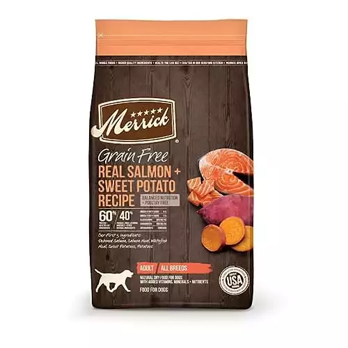 Merrick Grain Free Salmon + Sweet Potato Recipe Dry Dog Food, 4 lbs.