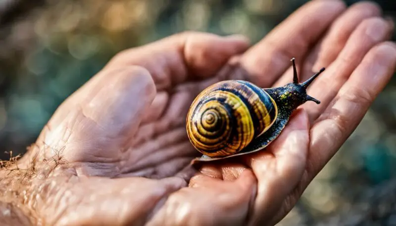 Do Mystery Snails Get Lonely: Mystery Snail in human hand